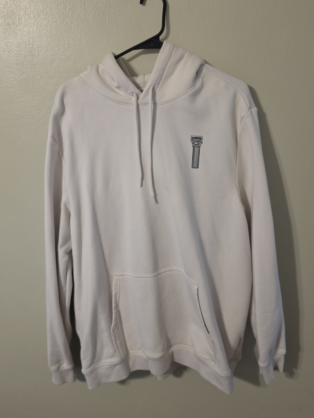 H&M White Pullover Hoodie
